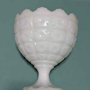 White Milk Glass Pedestal Bowl